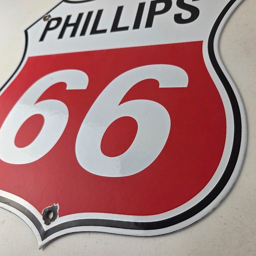 Vintage Porcelain Sign - Phillips 66 Gas Pump Service Station Sign - Image 13
