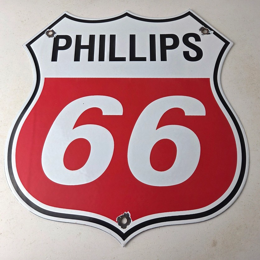 Vintage Porcelain Sign - Phillips 66 Gas Pump Service Station Sign - Image 15