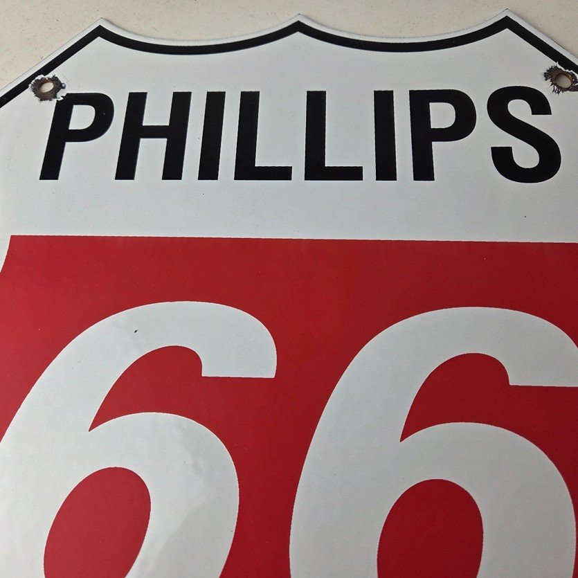 Vintage Porcelain Sign - Phillips 66 Gas Pump Service Station Sign - Image 3