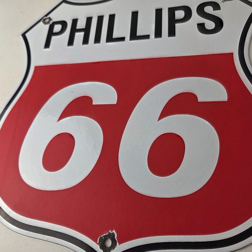 Vintage Porcelain Sign - Phillips 66 Gas Pump Service Station Sign - Image 4