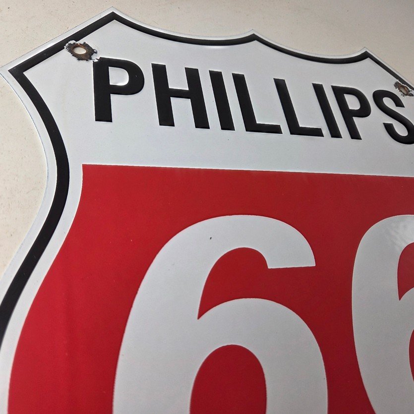 Vintage Porcelain Sign - Phillips 66 Gas Pump Service Station Sign - Image 5
