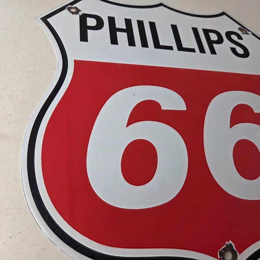 Vintage Porcelain Sign - Phillips 66 Gas Pump Service Station Sign - Image 6