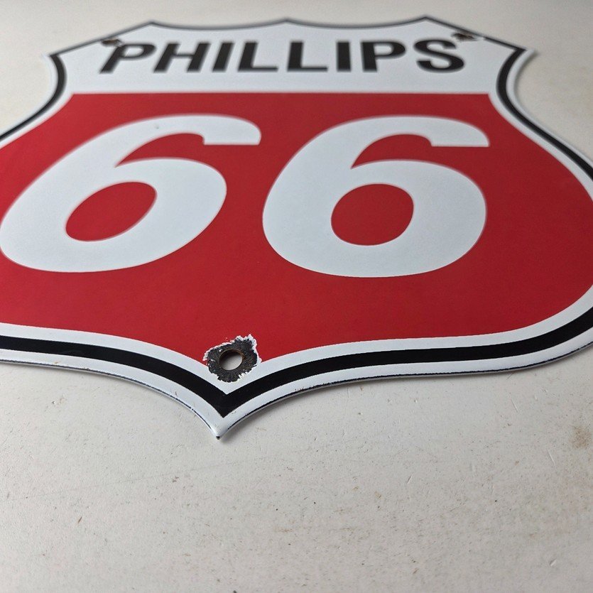 Vintage Porcelain Sign - Phillips 66 Gas Pump Service Station Sign - Image 10