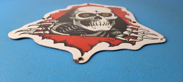 Vintage Powell Peralta Sign Skateboarding Bones Skull Hawk Gas Porcelain Sign 305760565024 10