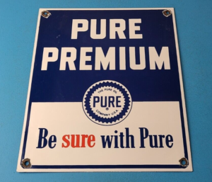 Vintage Pure Oil Co Sign Texas Gas Service Station Pump Porcelain Sign 305885358974