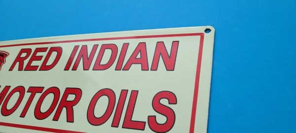 Vintage Red Indian Porcelain Large American Indian Service Station Gas Pump Sign 305166796524 7