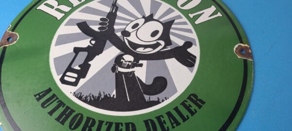 Vintage Remington Firearms Sign Felix the Cat Dealer Gas Pump Porcelain Sign 305611896584 3