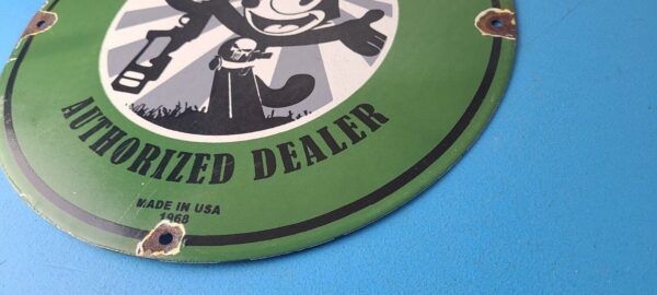 Vintage Remington Firearms Sign Felix the Cat Dealer Gas Pump Porcelain Sign 305611896584 9