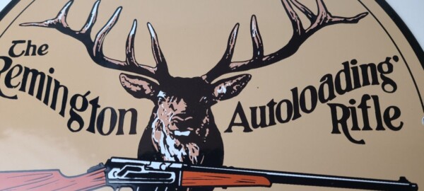 Vintage Remington Porcelain Sign - Firearms Rifles Deer Ammo Guns Gas Pump Sign - Image 3