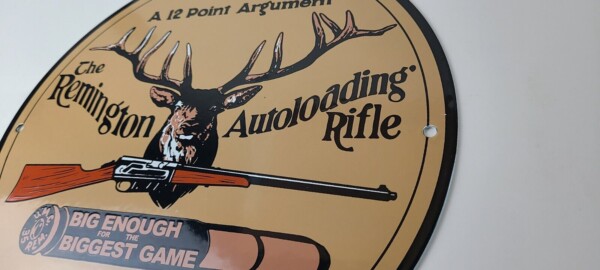 Vintage Remington Porcelain Sign - Firearms Rifles Deer Ammo Guns Gas Pump Sign - Image 9