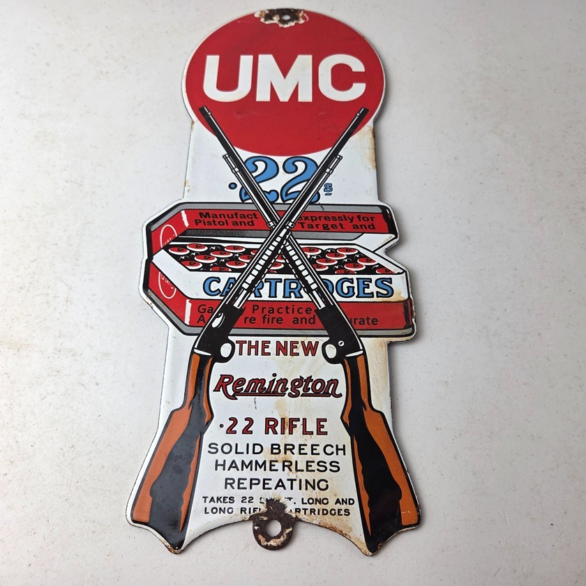 Vintage Remington Porcelain Sign - Firearms Rifles Deer Ammo Guns Gas Pump Sign - Image 15