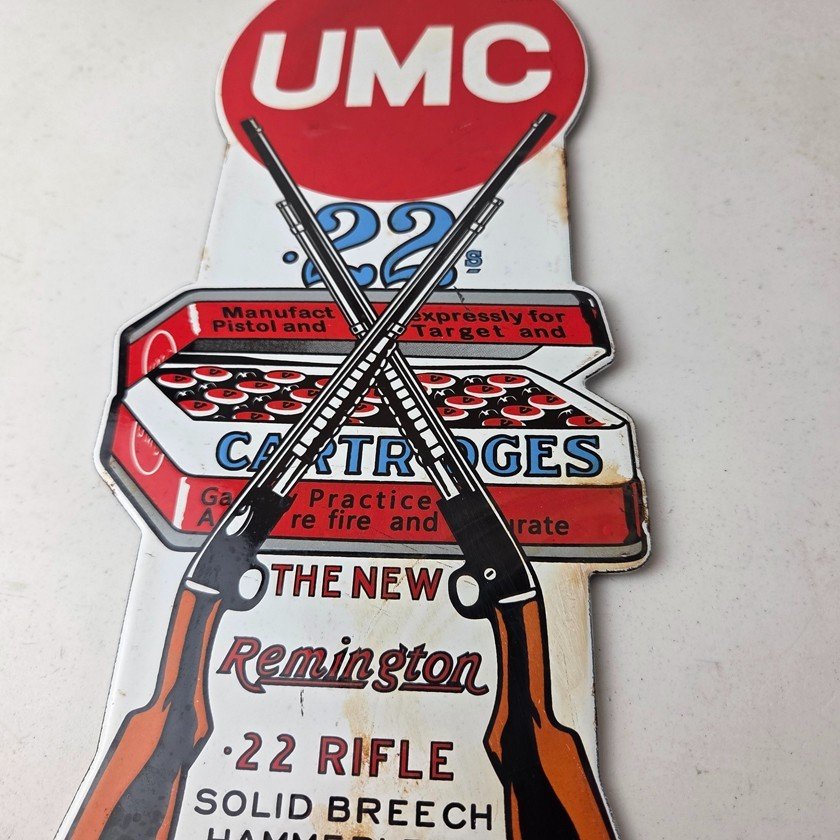 Vintage Remington Porcelain Sign - Firearms Rifles Deer Ammo Guns Gas Pump Sign - Image 4