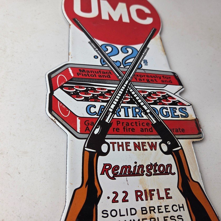 Vintage Remington Porcelain Sign - Firearms Rifles Deer Ammo Guns Gas Pump Sign - Image 6