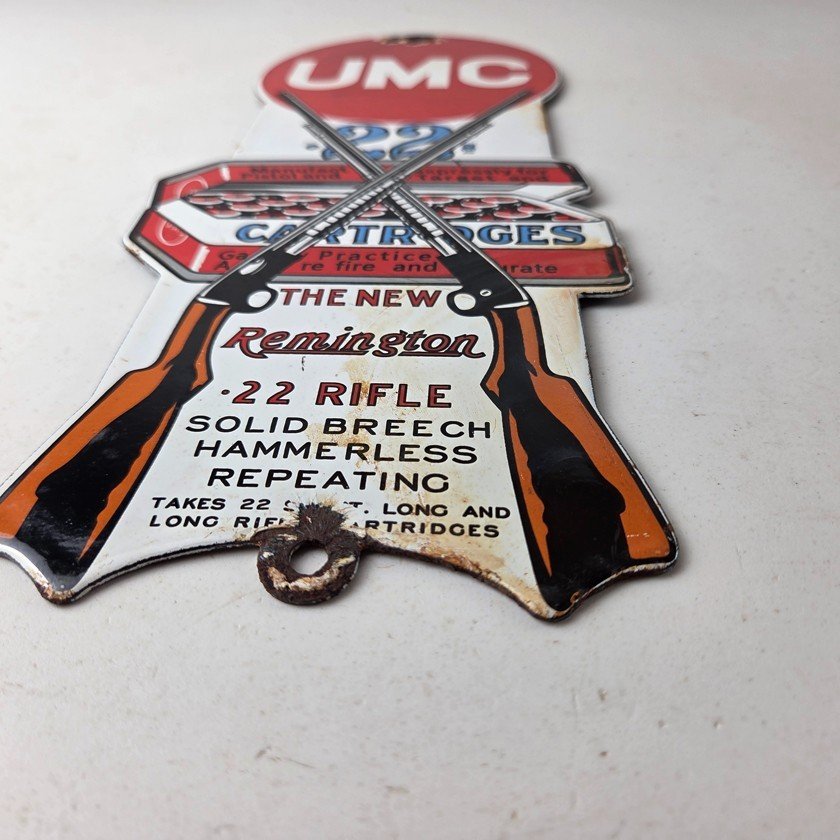 Vintage Remington Porcelain Sign - Firearms Rifles Deer Ammo Guns Gas Pump Sign - Image 10