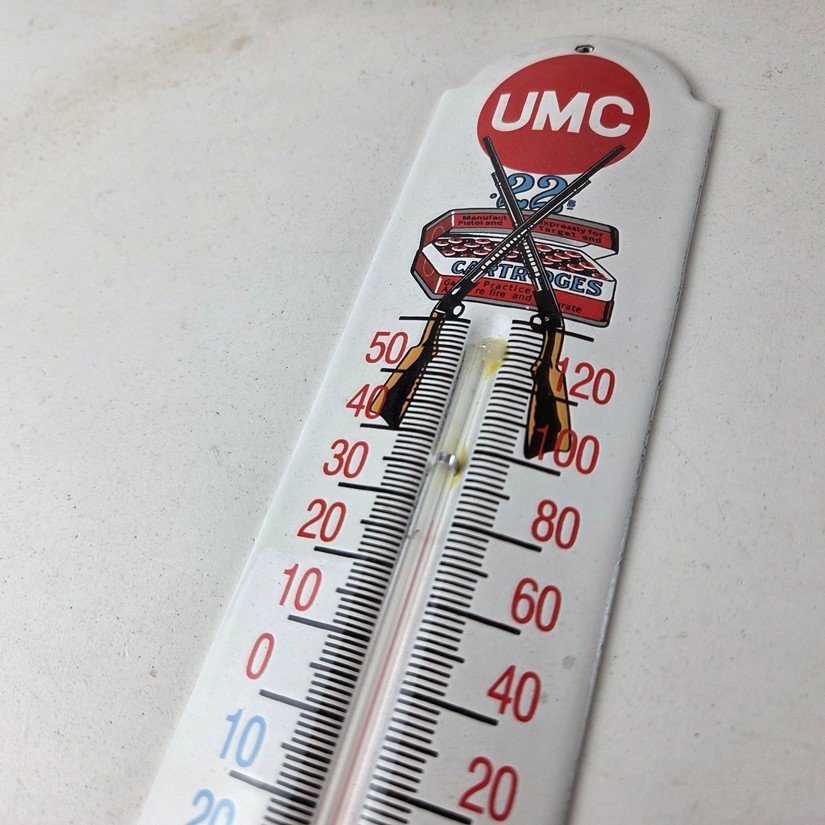 Vintage Remington Rifle Sign - Hunting Ad Sign on Porcelain Thermometer - Image 12