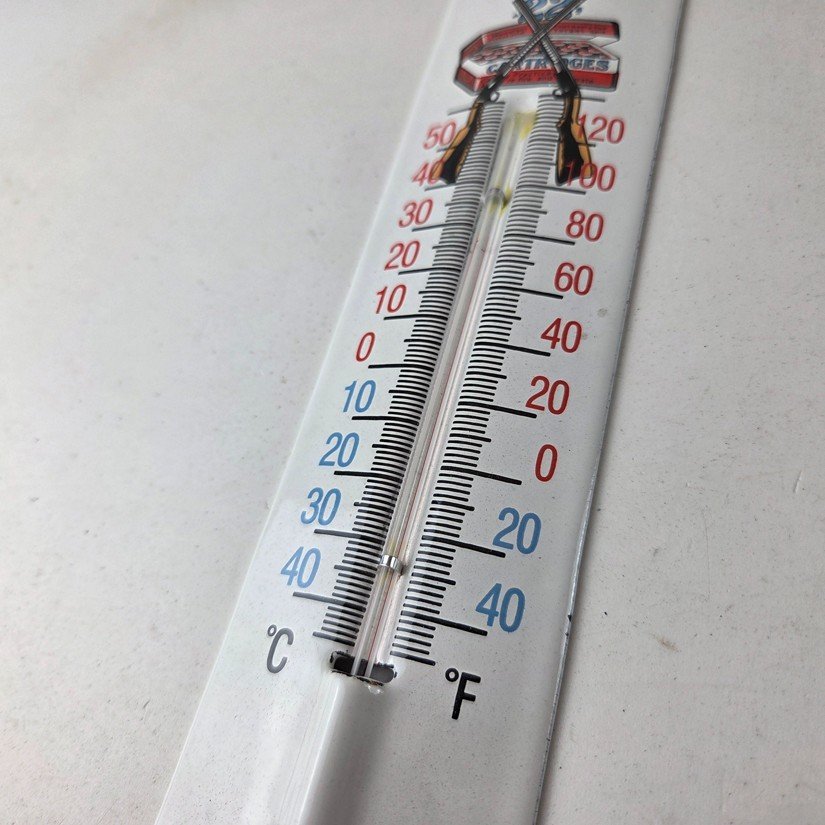 Vintage Remington Rifle Sign - Hunting Ad Sign on Porcelain Thermometer - Image 13