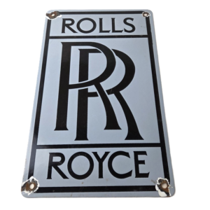 Vintage Rolls Royce Porcelain Sign - Service Sales Automobilia Gas Pump Sign