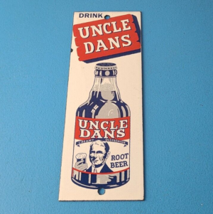 Vintage Root Beer Porcelain Sign Uncle Dans Old Fashion Beverage Gas Pump Sign 305905404764