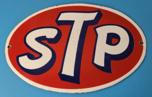 Vintage STP Porcelain Sign Gas Pump Automotive Sign 305895458954