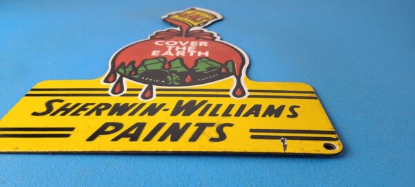 Vintage Sherwin Williams Sign SWP Paints Porcelain Gas Oil Pump Sign 305702884754 10