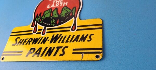 Vintage Sherwin Williams Sign SWP Paints Porcelain Gas Oil Pump Sign 305702884754 9