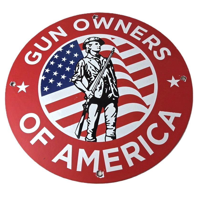 Vintage Sign - America Flag Gun Owners Gas Pump Porcelain Sign