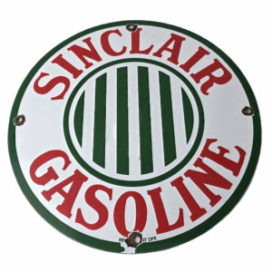 Vintage Sinclair Gasoline Porcelain - Service Station Gas Pump Plate Sign