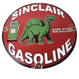 Vintage Sinclair Gasoline Porcelain Sign - Gas Motor Oil Pump Sign