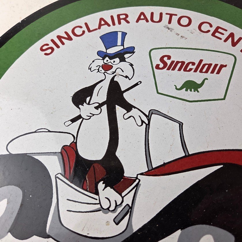 Vintage Sinclair Gasoline Sign - Dino Gas Pump Porcelain Sign - Image 3
