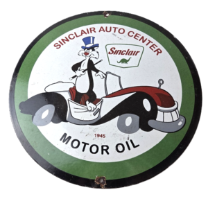 Vintage Sinclair Gasoline Sign - Dino Gas Pump Porcelain Sign
