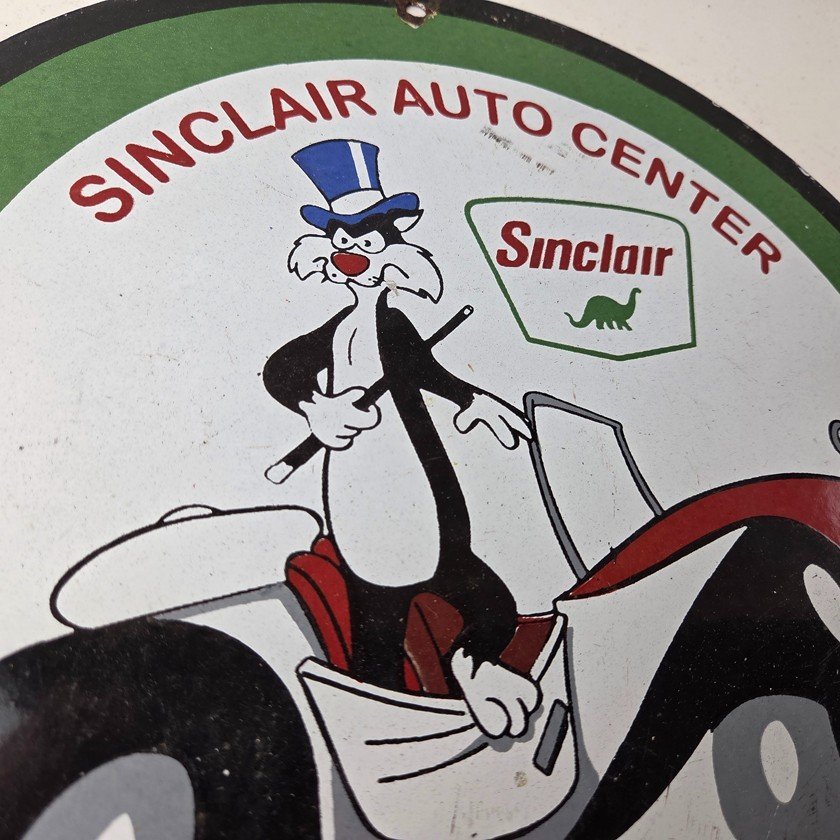 Vintage Sinclair Gasoline Sign - Dino Gas Pump Porcelain Sign - Image 5