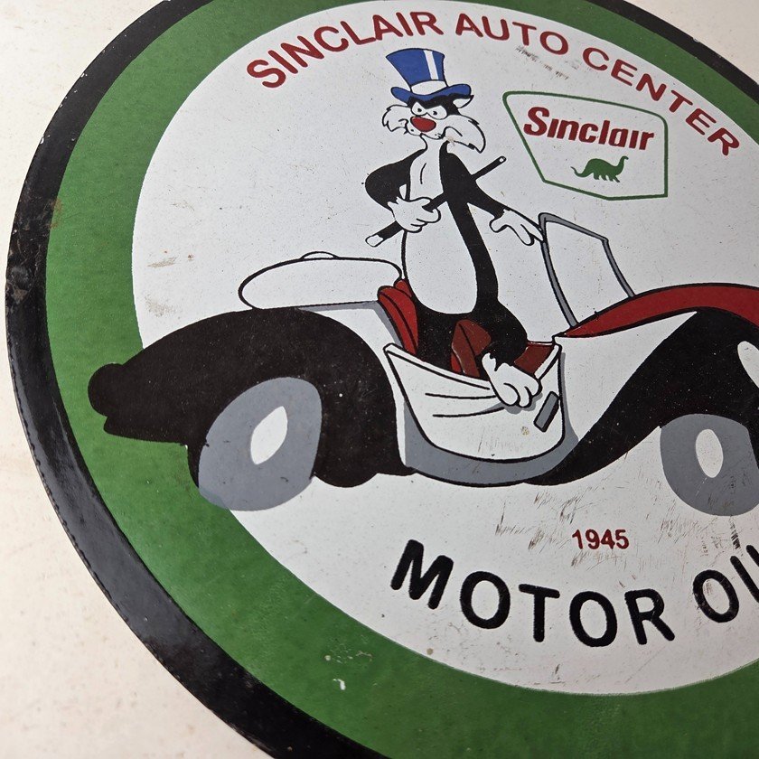 Vintage Sinclair Gasoline Sign - Dino Gas Pump Porcelain Sign - Image 6