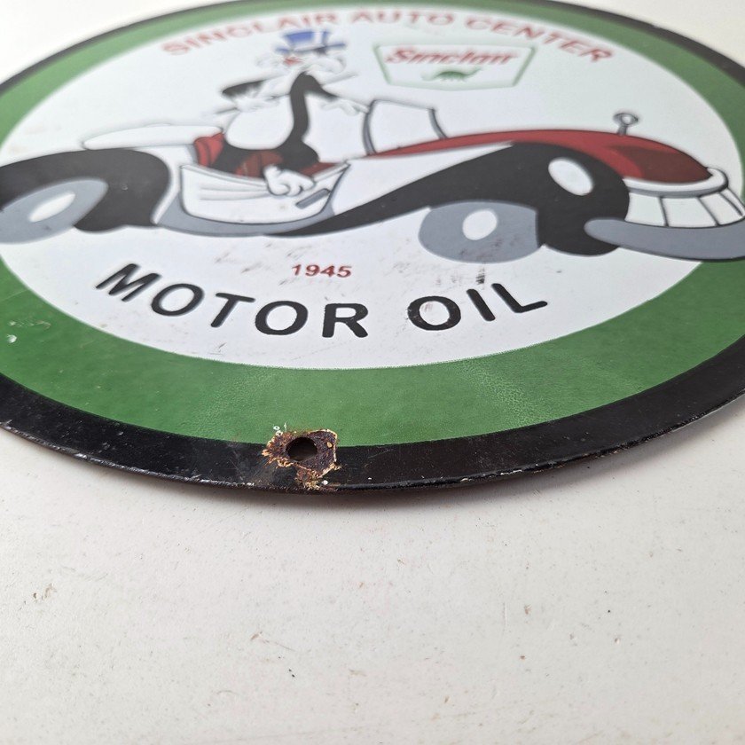 Vintage Sinclair Gasoline Sign - Dino Gas Pump Porcelain Sign - Image 10