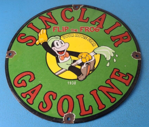 Vintage Sinclair Gasoline Sign Jiminy Cricket Disney Porcelain Gas Pump Sign 305857209544