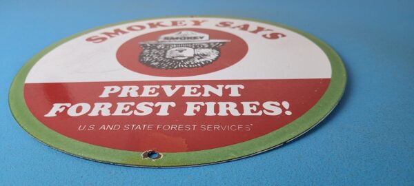 Vintage Smokey Bear Wildfires Porcelain Sign - Prevent Forest Fires Gas Sign - Image 11