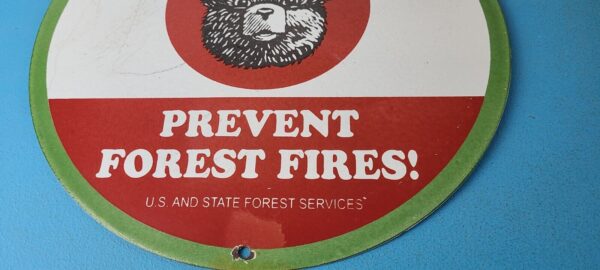 Vintage Smokey Bear Wildfires Porcelain Sign - Prevent Forest Fires Gas Sign - Image 12