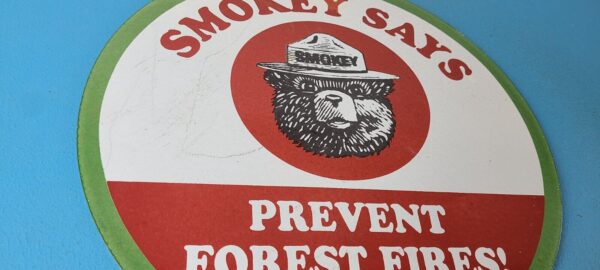 Vintage Smokey Bear Wildfires Porcelain Sign - Prevent Forest Fires Gas Sign - Image 6