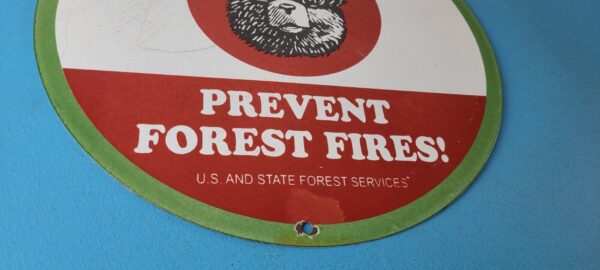 Vintage Smokey Bear Wildfires Porcelain Sign - Prevent Forest Fires Gas Sign - Image 7