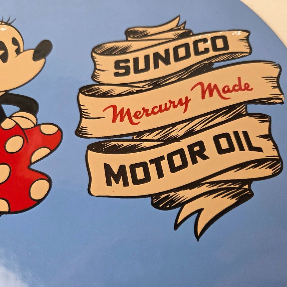 Vintage Sunoco Gasoline Porcelain Sign - Vintage Porcelain for Sale Gas Sign - Image 4