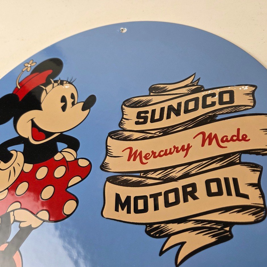 Vintage Sunoco Gasoline Porcelain Sign - Vintage Porcelain for Sale Gas Sign - Image 8