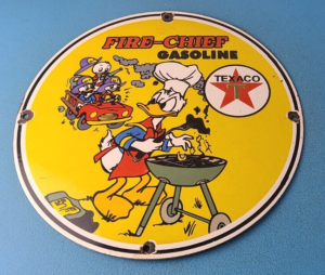 Vintage Texaco Sign Fan Favorite Cartoon Gasoline Gas Pump Porcelain Sign 305892287314