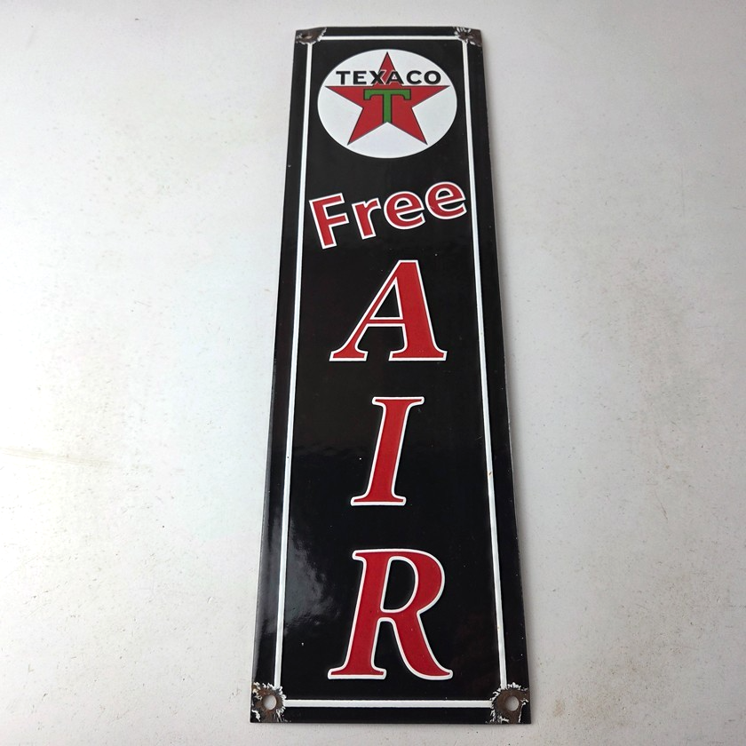 Vintage Texas Sign - Free Air Texaco Gasoline Pump Shop Porcelain Sign - Image 15