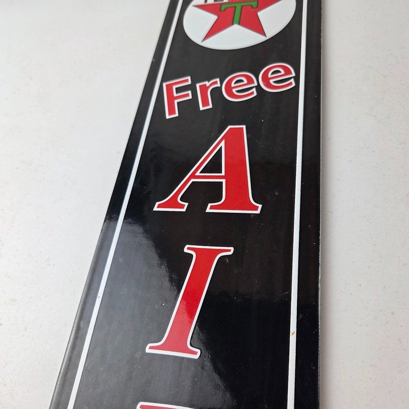 Vintage Texas Sign - Free Air Texaco Gasoline Pump Shop Porcelain Sign - Image 4