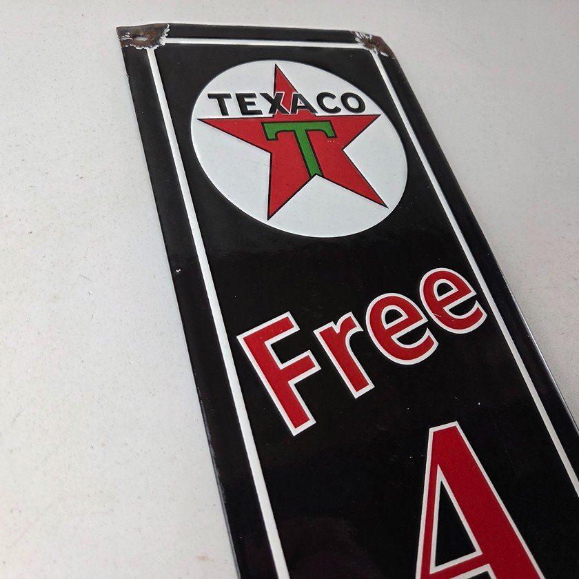 Vintage Texas Sign - Free Air Texaco Gasoline Pump Shop Porcelain Sign - Image 5