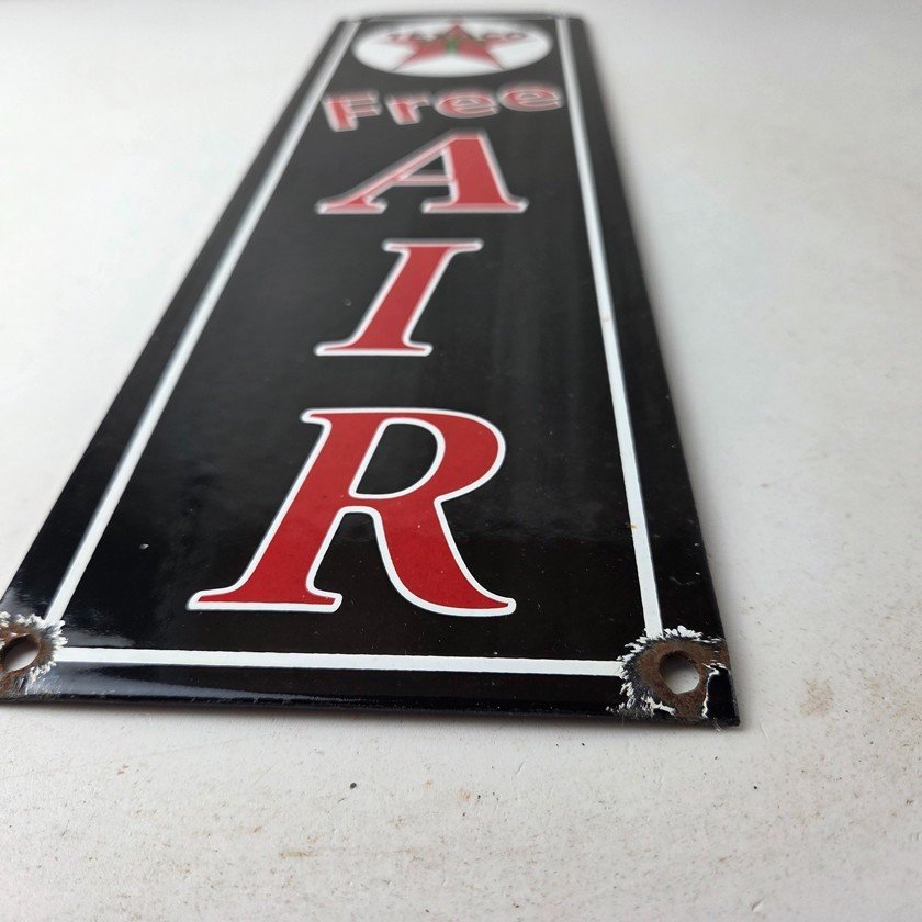 Vintage Texas Sign - Free Air Texaco Gasoline Pump Shop Porcelain Sign - Image 10