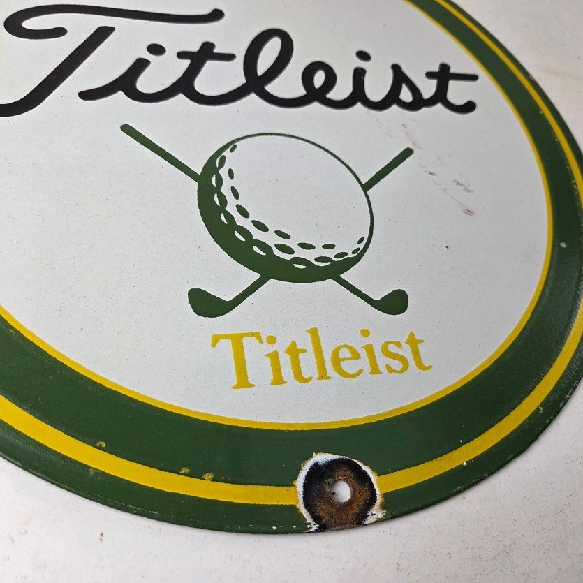 Vintage Titleist Golf Sign - Golfing Dealer Porcelain Gas Pump #1 Ball Sign - Image 11