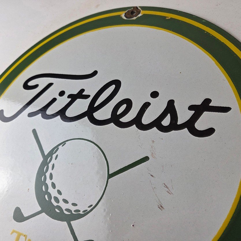 Vintage Titleist Golf Sign - Golfing Dealer Porcelain Gas Pump #1 Ball Sign - Image 12