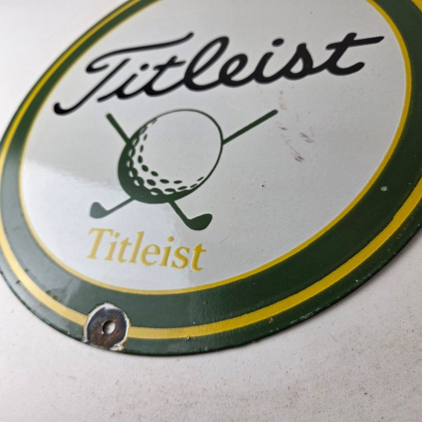 Vintage Titleist Golf Sign - Golfing Dealer Porcelain Gas Pump #1 Ball Sign - Image 14