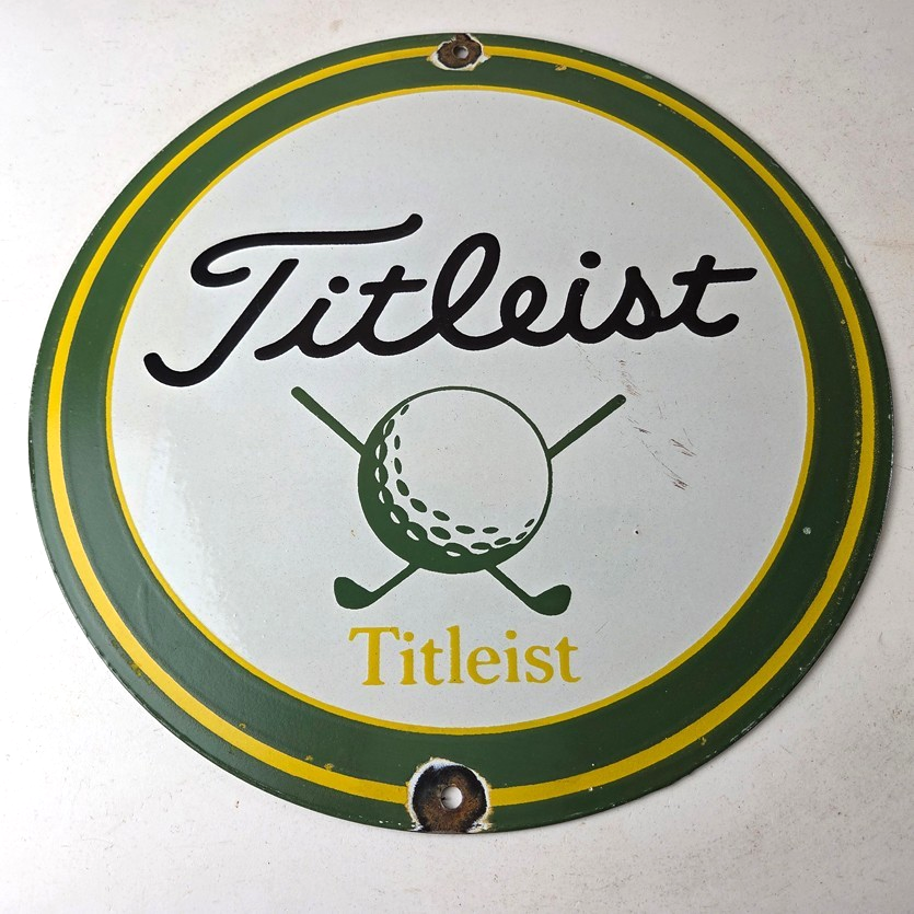 Vintage Titleist Golf Sign - Golfing Dealer Porcelain Gas Pump #1 Ball Sign - Image 15