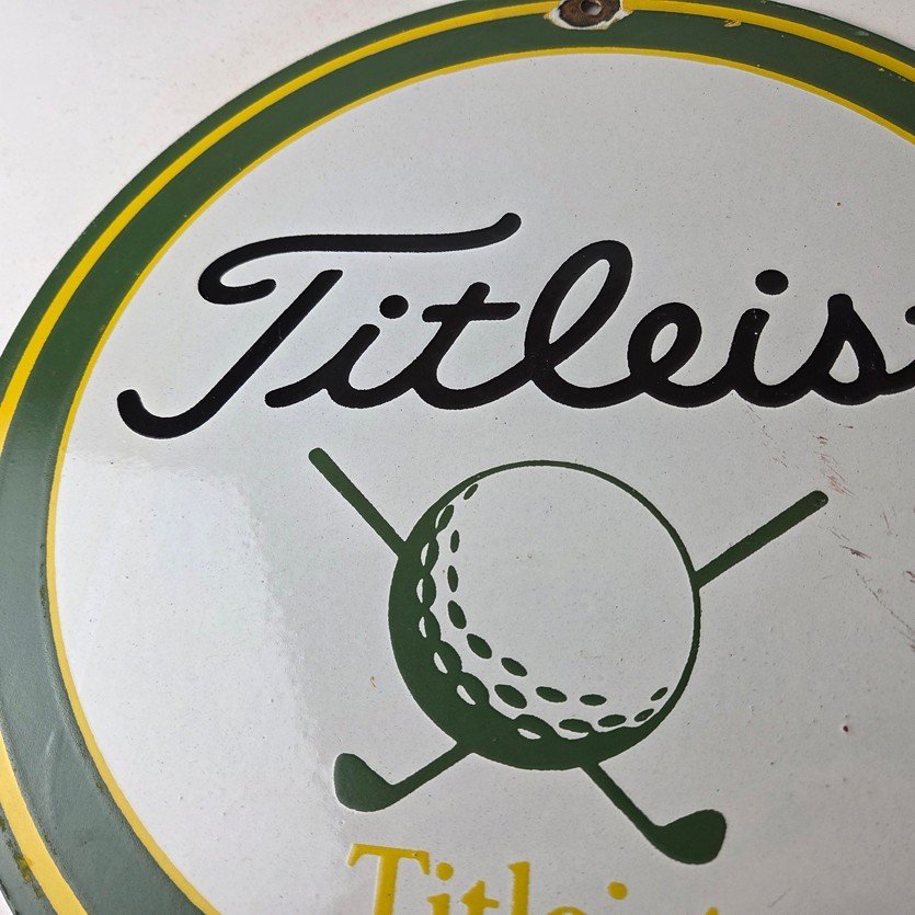Vintage Titleist Golf Sign - Golfing Dealer Porcelain Gas Pump #1 Ball Sign - Image 3
